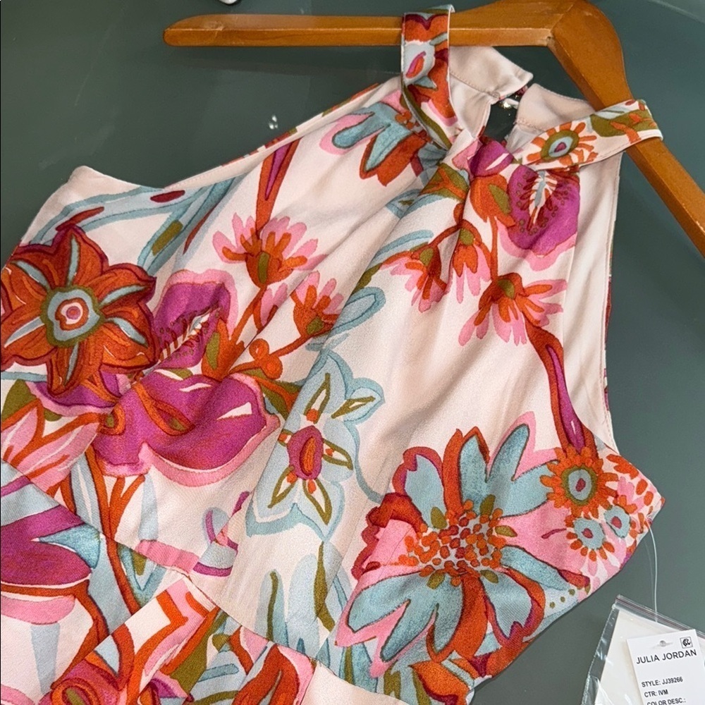 Julia Jordan Slip Dress Julia Jordan Flowy Multicolored Halter Dress  Size 2 - Picture 4 of 11